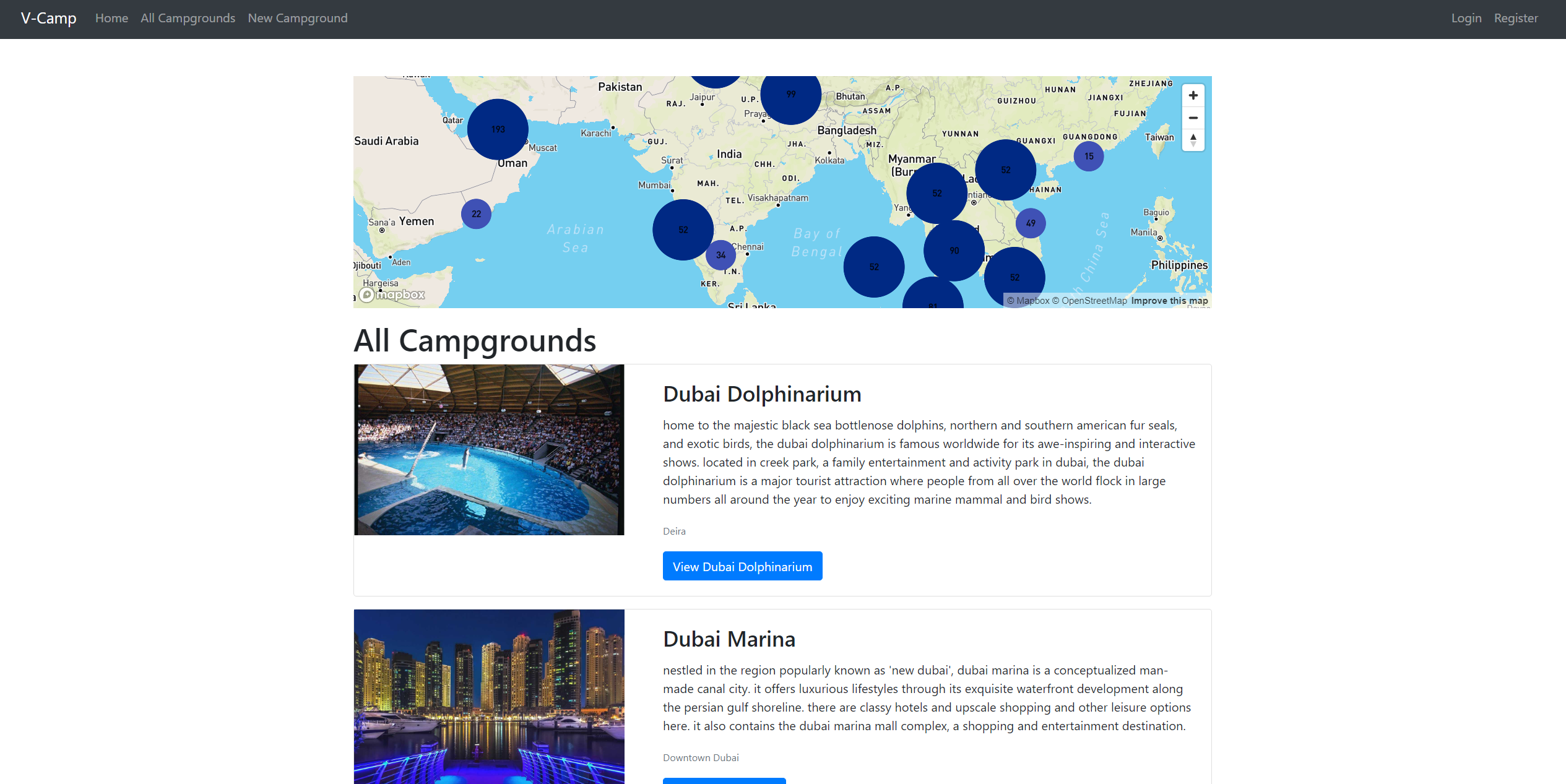 V Camp - A Camp finding solution